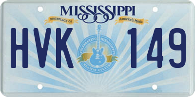 MS license plate HVK149