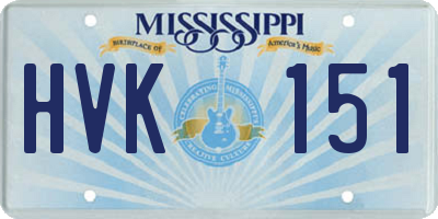 MS license plate HVK151