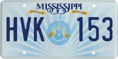 MS license plate HVK153