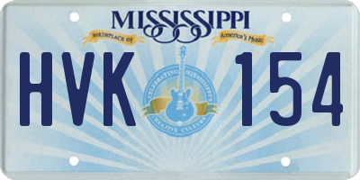 MS license plate HVK154