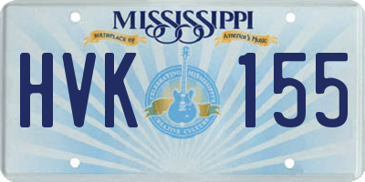 MS license plate HVK155