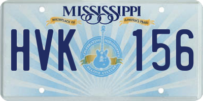 MS license plate HVK156