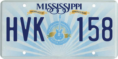 MS license plate HVK158