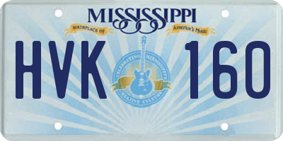 MS license plate HVK160