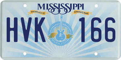 MS license plate HVK166