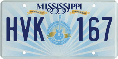 MS license plate HVK167