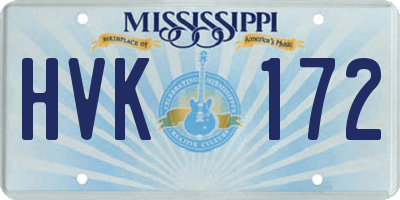 MS license plate HVK172