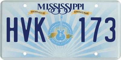 MS license plate HVK173
