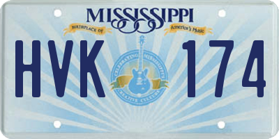 MS license plate HVK174