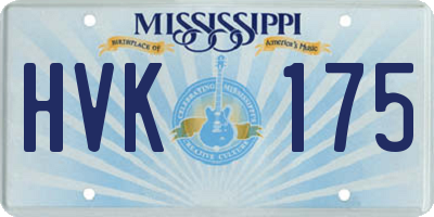 MS license plate HVK175