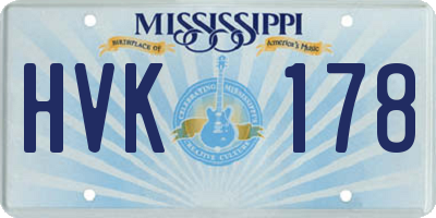 MS license plate HVK178