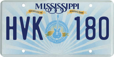 MS license plate HVK180
