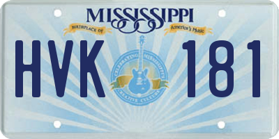 MS license plate HVK181