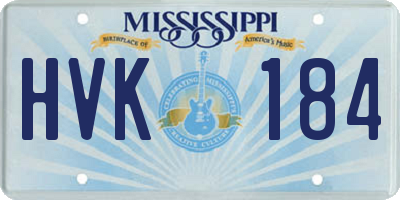MS license plate HVK184
