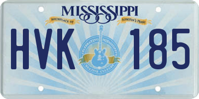 MS license plate HVK185
