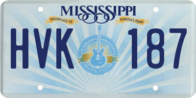 MS license plate HVK187