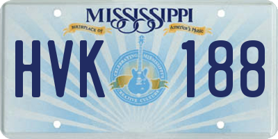 MS license plate HVK188