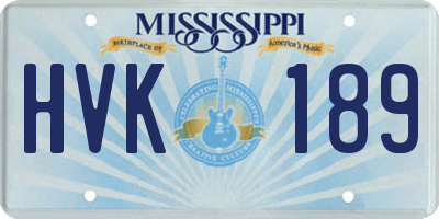MS license plate HVK189