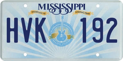 MS license plate HVK192