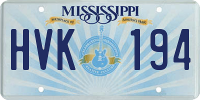 MS license plate HVK194