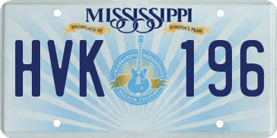 MS license plate HVK196