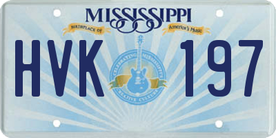 MS license plate HVK197