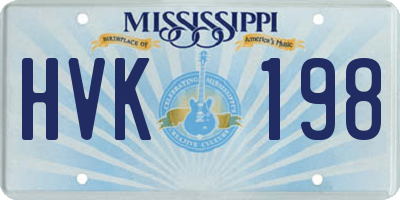 MS license plate HVK198