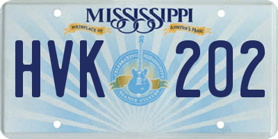 MS license plate HVK202