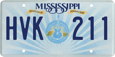 MS license plate HVK211