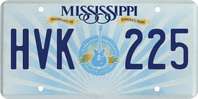 MS license plate HVK225