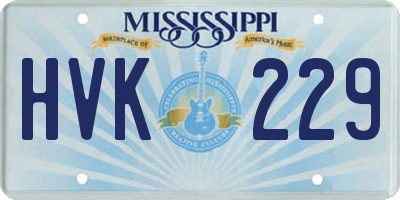 MS license plate HVK229