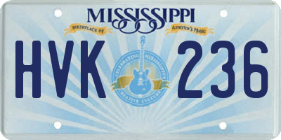 MS license plate HVK236