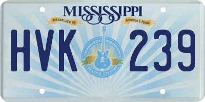 MS license plate HVK239