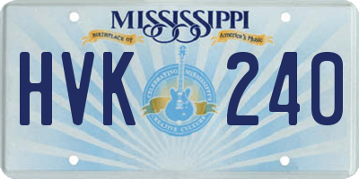 MS license plate HVK240