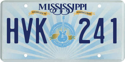 MS license plate HVK241