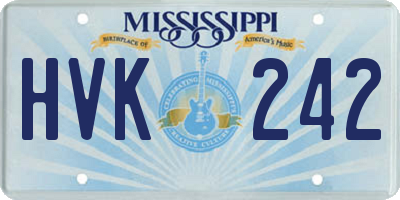 MS license plate HVK242