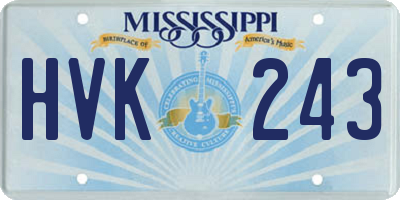 MS license plate HVK243
