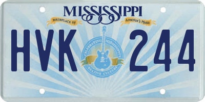 MS license plate HVK244