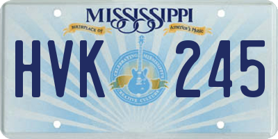 MS license plate HVK245