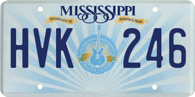 MS license plate HVK246