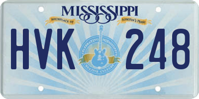 MS license plate HVK248