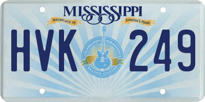 MS license plate HVK249