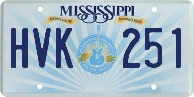 MS license plate HVK251