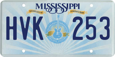 MS license plate HVK253
