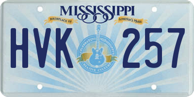 MS license plate HVK257