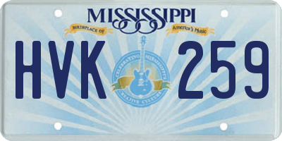 MS license plate HVK259
