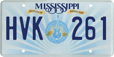 MS license plate HVK261