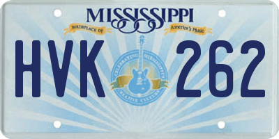 MS license plate HVK262