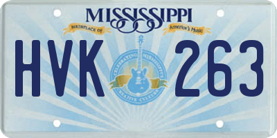 MS license plate HVK263