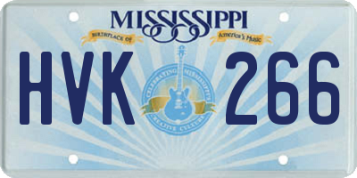 MS license plate HVK266